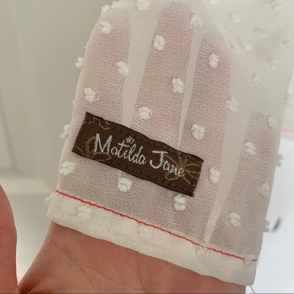 Matilda Jane sheer Swiss dot blouse white xl - Picture 7 of 7